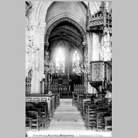 Vue d'une partie de la nef et du choeur au début du XXe siècle, photo Stephane Asseline (reproduction).jpg
